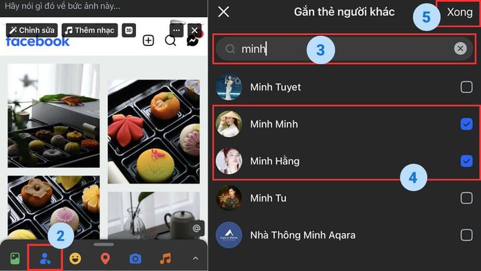 Cách tag tên trong ảnh trên Facebook - các bước 2 và 3