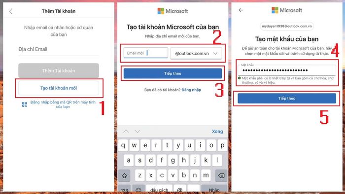 Hướng dẫn tạo và đăng nhập tài khoản Outlook trên điện thoại - Bước 1