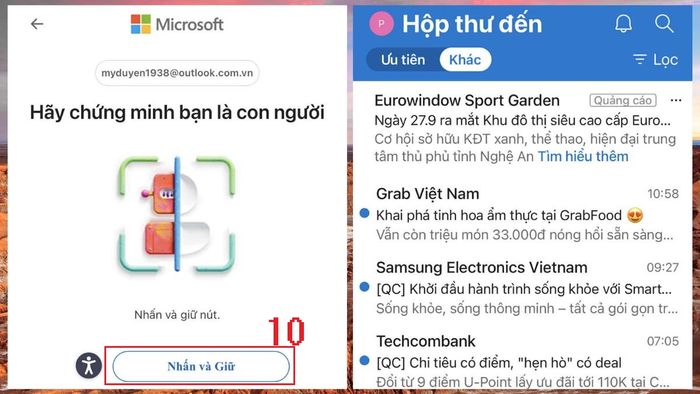 Hướng dẫn tạo và đăng nhập tài khoản Outlook trên điện thoại - Bước 3