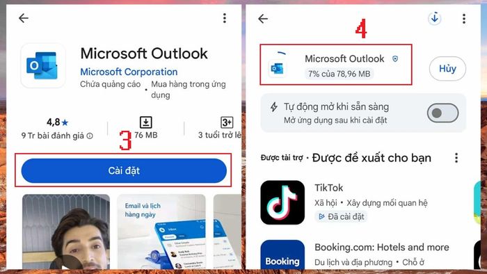 Hướng dẫn cài đặt ứng dụng Outlook trên điện thoại - Bước 2