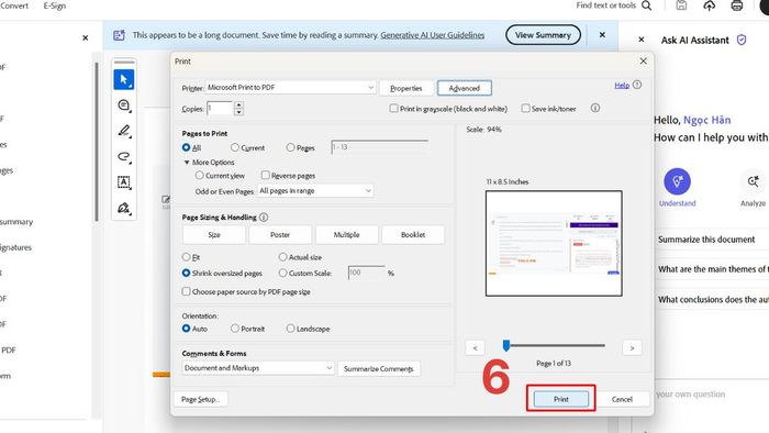 Hướng dẫn in nhiều tệp PDF cùng lúc với phần mềm Adobe Reader, bước 5