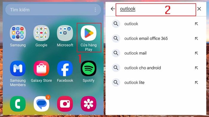 Hướng dẫn cài đặt ứng dụng Outlook trên điện thoại - Bước 1