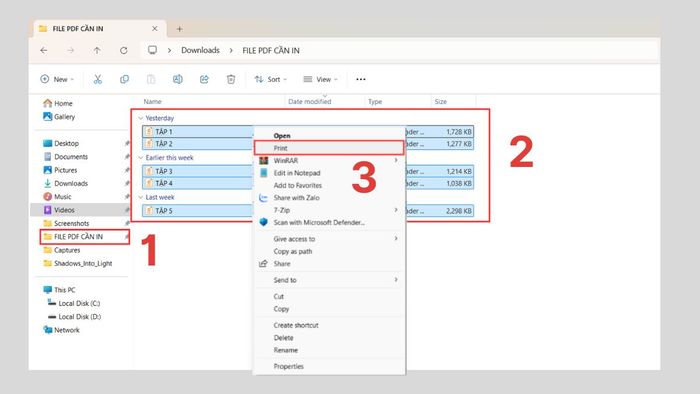 Đưa tất cả các tệp PDF vào một thư mục ở bước 1