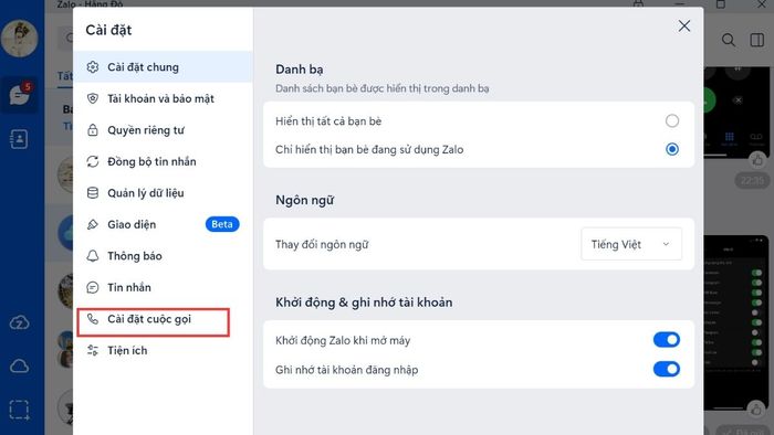 kích hoạt Micro trên Zalo khi gọi