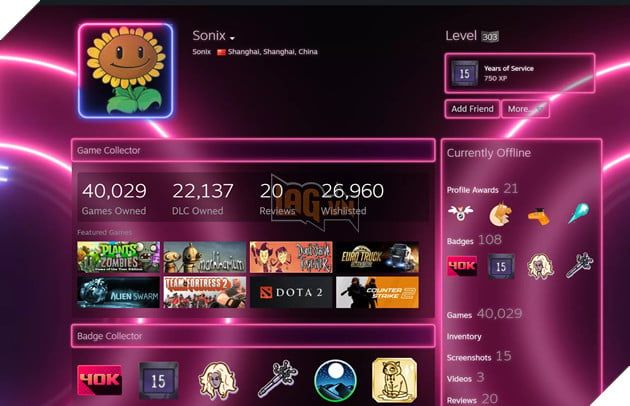 Một game thủ Trung Quốc đã phá vỡ kỷ lục khi trở thành người đầu tiên trên Steam sở hữu tới 40.000 tựa game.