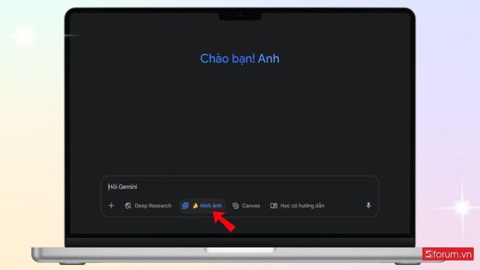 Chọn chế độ tạo ảnh trong ứng dụng Gemini