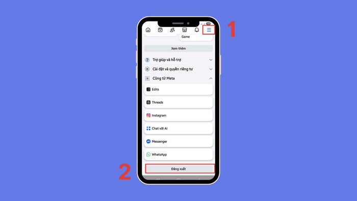 Cách chuyển đổi tài khoản Facebook trên Android - bước 1