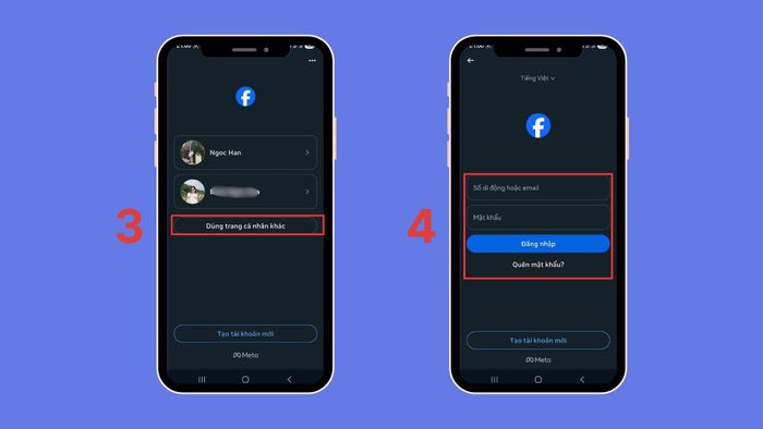 Cách chuyển đổi tài khoản Facebook trên Android - bước 2