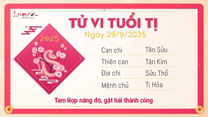 6 Tử vi hàng ngày 29-9-2025 - Tị