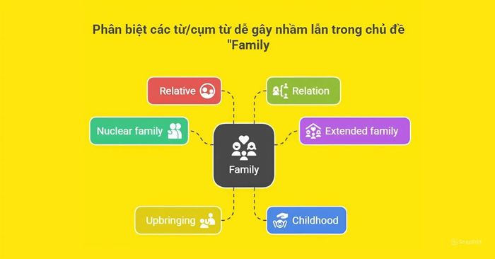 Phân biệt các từ/cụm từ dễ gây nhầm lẫn trong chủ đề Family