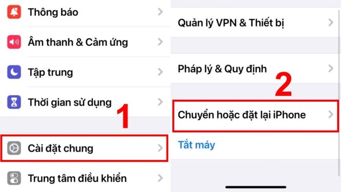 Hướng dẫn khắc phục lỗi iPhone không nhận được email bằng cách đặt lại mặc định, bước 2.
