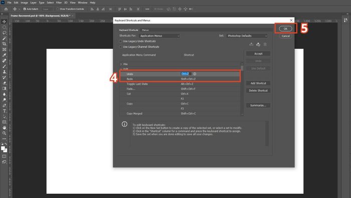 Hướng dẫn cấu hình Undo trong Photoshop
