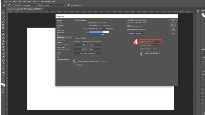 Hướng dẫn thiết lập Undo trong Photoshop