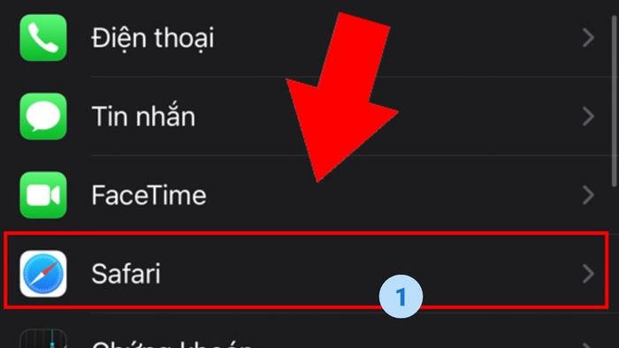 Hướng dẫn xóa Cookie trong trình duyệt Safari - Bước 1