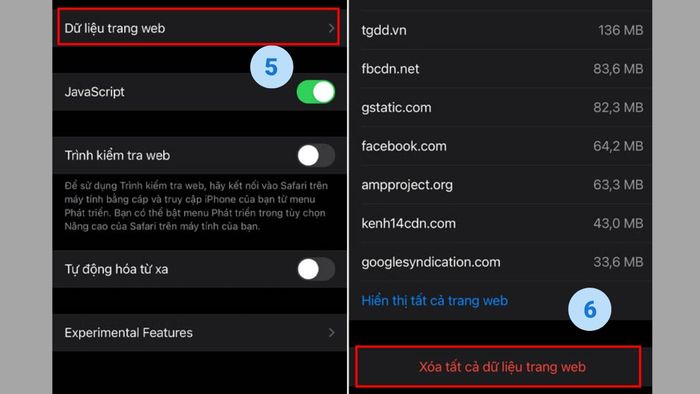Hướng dẫn xóa Cookie trong trình duyệt Safari - Bước 3-1
