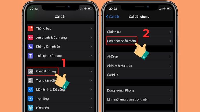 Cách khắc phục lỗi iPhone không nhận diện vân tay qua việc cập nhật hệ điều hành - bước 1