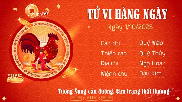 Tử vi hàng ngày 1/10/2025 cho tuổi Dậu