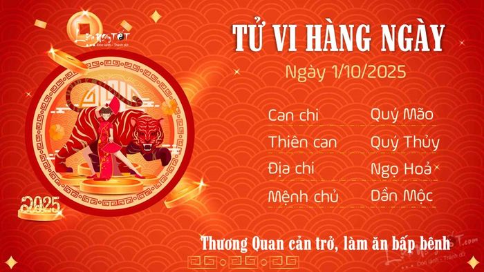 Tử vi hàng ngày 1/10/2025 cho tuổi Dần