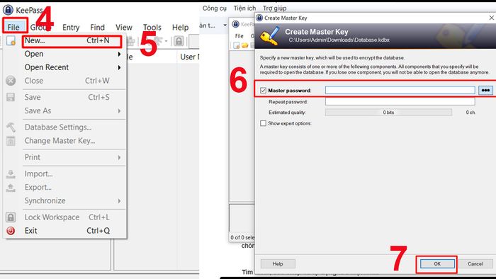 Cài đặt KeePass và tạo cơ sở dữ liệu