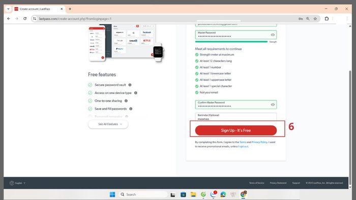 Hướng dẫn đăng ký tài khoản và tạo Master Password trên LastPass
