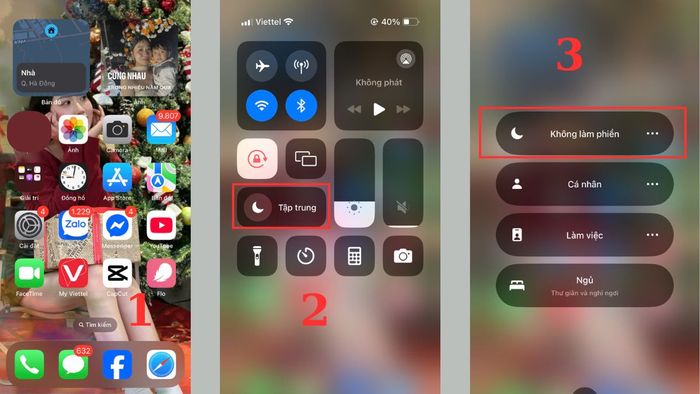Cách kích hoạt hoặc tắt biểu tượng mặt trăng khuyết trên iPhone.