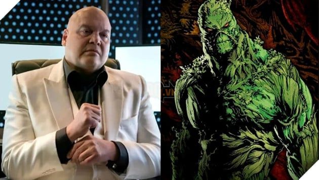Hình ảnh nam diễn viên Vincent D'Onofrio và nhân vật Swamp Thing.