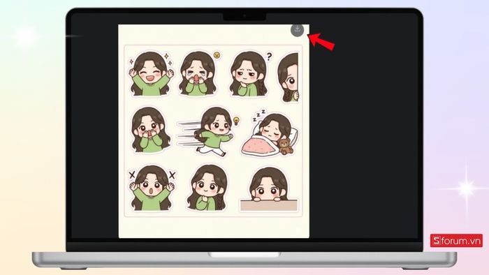 Tải bộ sticker mà bạn vừa tạo từ Gemini