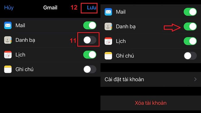 Hướng dẫn nhập danh bạ từ Gmail vào iPhone qua cài đặt, bước 3