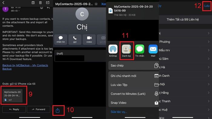 Hướng dẫn nhập danh bạ từ Gmail vào iPhone qua My Contacts Backup, bước 3