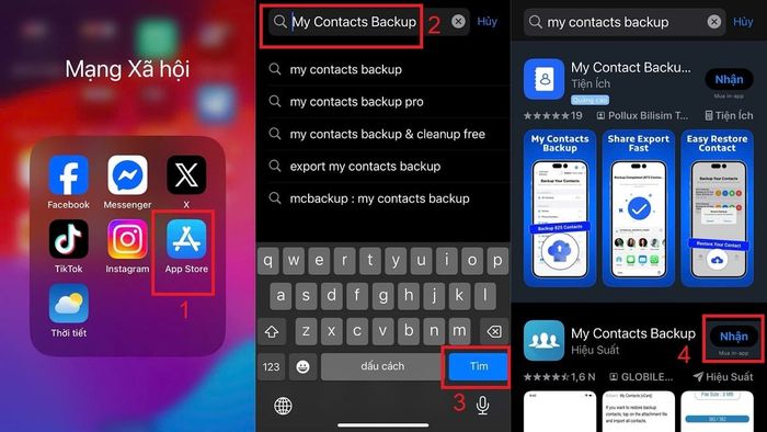 Hướng dẫn nhập danh bạ từ Gmail vào iPhone qua My Contacts Backup, bước 1