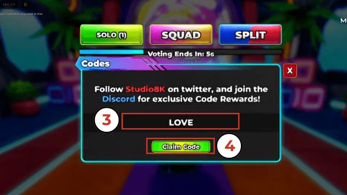 Hướng dẫn nhập mã code Parkour Champions