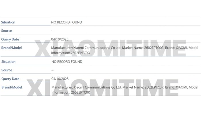 Cả Xiaomi 17T và Xiaomi 17T Pro đều đã xuất hiện trong cơ sở dữ liệu GSMA, báo hiệu sự chuẩn bị cho ra mắt.