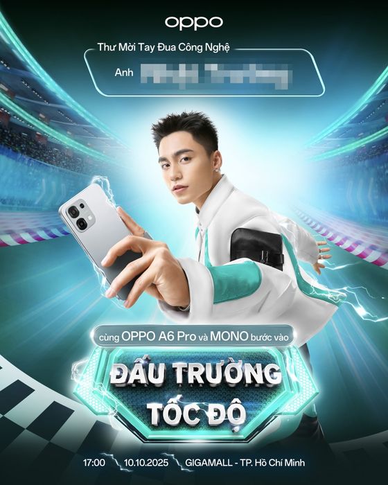 Lời mời tham dự sự kiện ra mắt OPPO A6 Pro