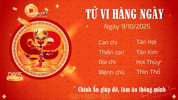 Tử vi ngày 9/10/2025 của tuổi Thìn