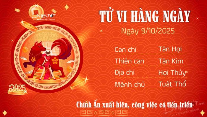 Tử vi hàng ngày 9/10/2025 của Tuất
