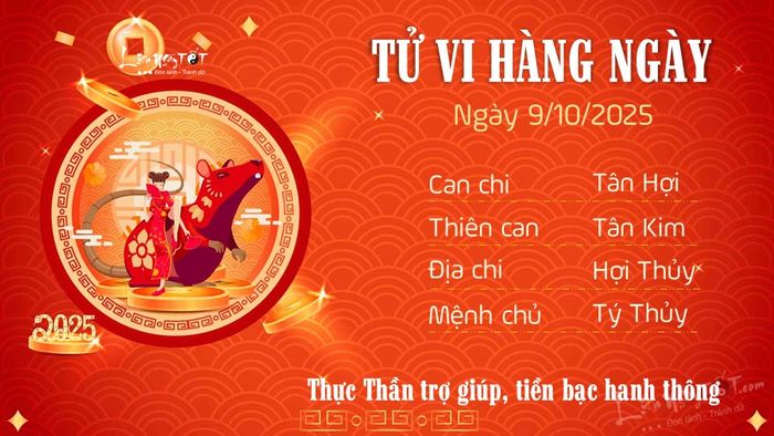 Tử vi hàng ngày 9/10/2025 của tuổi Tý