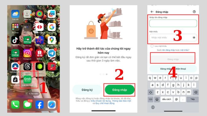Hướng dẫn sử dụng ứng dụng Grab Merchant - Cách đăng nhập vào tài khoản