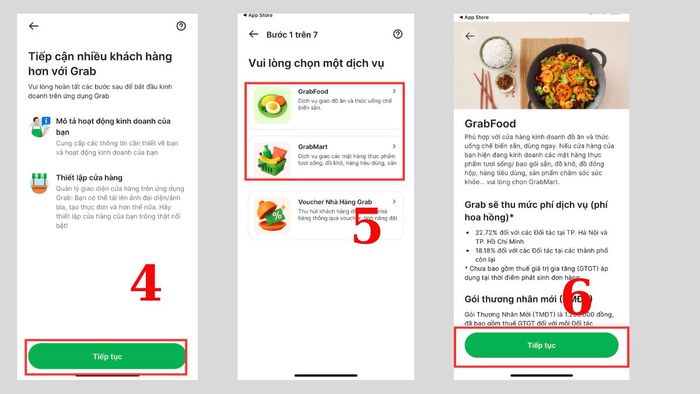 Hướng dẫn sử dụng ứng dụng Grab Merchant - Các bước đăng ký tài khoản từ 4 đến 6