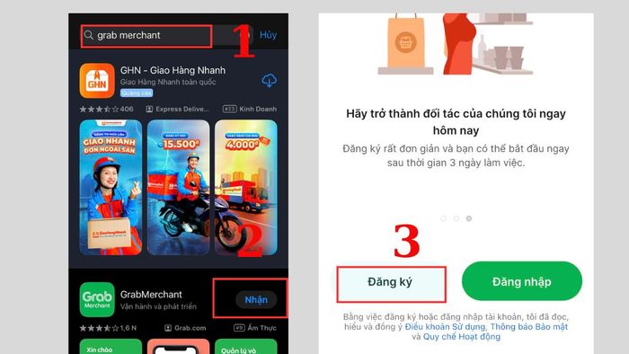 Hướng dẫn sử dụng Grab Merchant - Các bước đăng ký tài khoản từ 1 đến 3