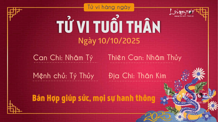 Tu vi hang ngay 10102025 - Than