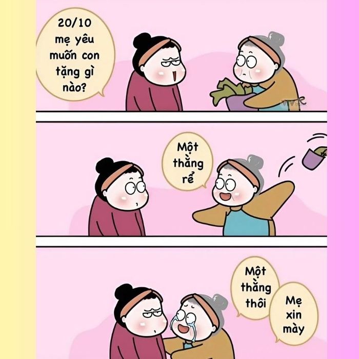 Meme hài tặng mẹ nhân dịp 20/10