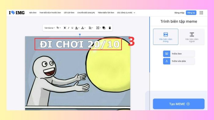 Sử dụng công cụ tạo meme trực tuyến để thiết kế ảnh vui