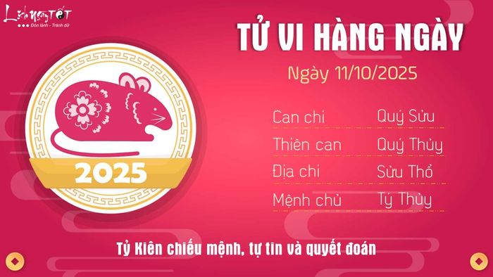 1 Tử vi hàng ngày 11-10-2025 - Tý