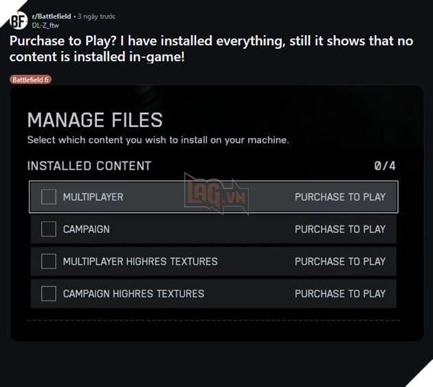 Nhiều game thủ gặp phải lỗi khi mua Battlefield 6 qua EA App và không thể truy cập vào game.