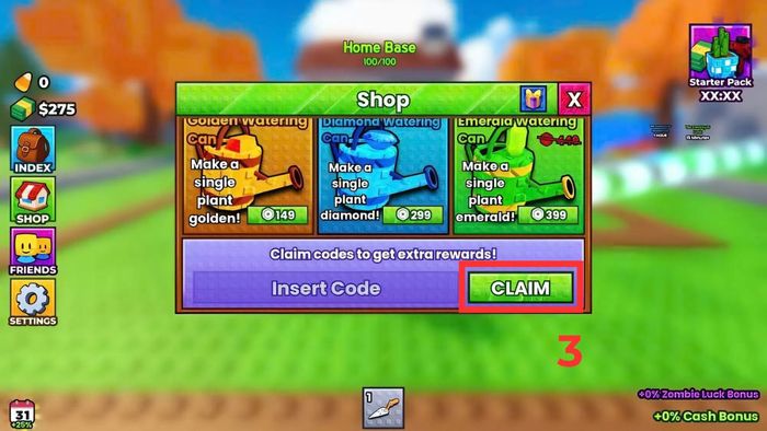 Hướng dẫn chi tiết cách nhập mã code Garden vs Zombie Roblox