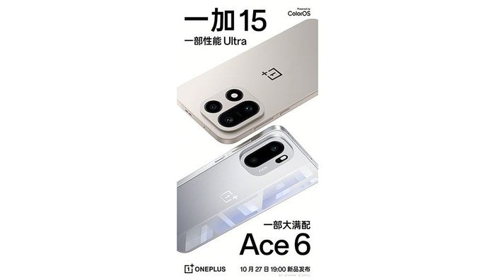 OnePlus 15 và OnePlus Ace 6 sẽ được ra mắt vào ngày 27/10 tới đây.