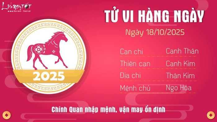 7 Tu vi hang ngay 18-10-2025 - Ngo