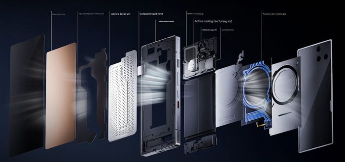 Red Magic 11 Pro được trang bị hệ thống tản nhiệt kết hợp giữa khí và chất lỏng.