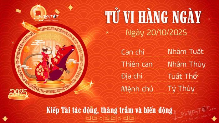 1 Tử vi hàng ngày 20-10-2025 - Tý