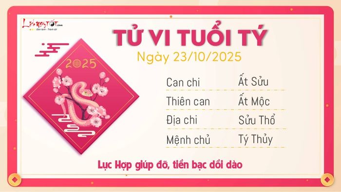 Tử vi hàng ngày 23/10/2025 của tuổi Tý